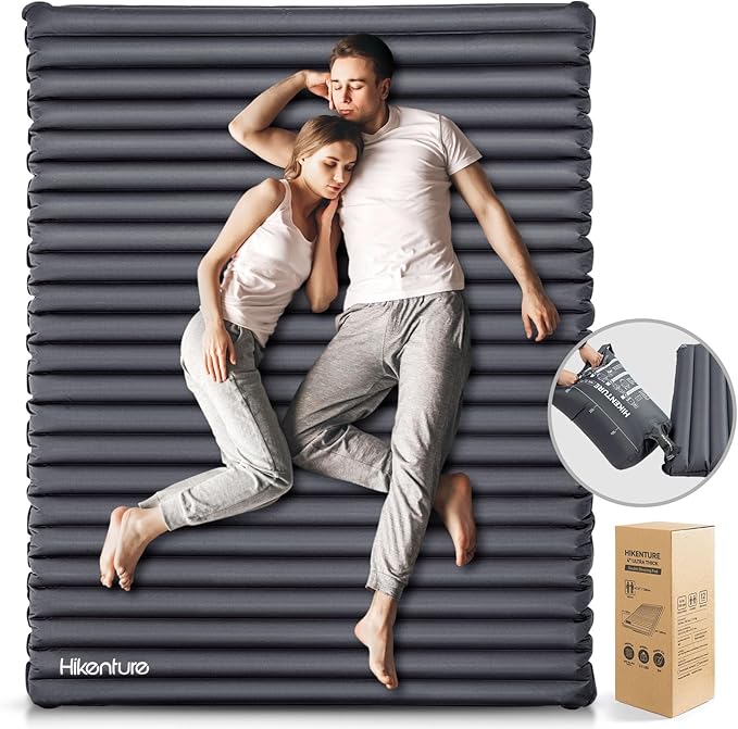 Hikenture Double Sleeping Pad for Camping 4 Extra-Thick Camping Mattress 2 Person Inflatable &amp Ultralight Sleeping Mat for Backpacking Hiking (1008-D2)