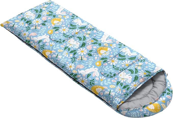 AILONEN Cute Frog Green Camping Sleeping BagLightweight &amp Waterproof3 Season Warm &amp Cool WeatherTravel Portable Compression with Compact Carrying Bag for Kids Girls Adults