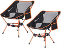 MOON LENCE Portable Camping Chair Backpacking Chair - The 4th Generation Ultralight Folding Chair - Compact Lightweight Foldable Chairs for Hiking Mountaineering Beach (Orange-2Pack)