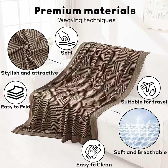 Travel Blanket Airplane - Ultra Soft &amp Lightweight Knit Design Compact Airplane Blanket53x72 InchStylish Travel Shawl Wraps for FlightsOfficeHome UseTravel Essentials &amp Gifts