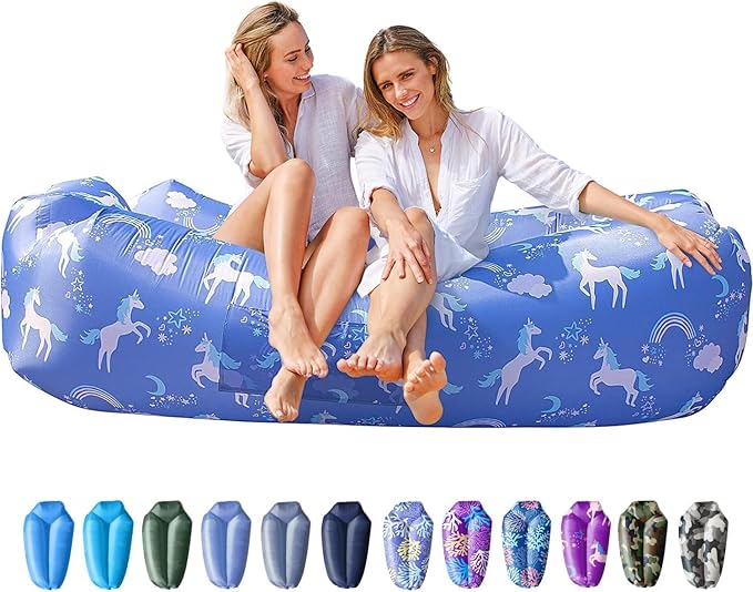 AlphaBeing Inflatable Lounger Beach Chair Accessories Air Sofa Hammock Inflatable Couch for Camping Backyard Lakeside with Compression Sacks Ideal Outdoor Gifts for Adults