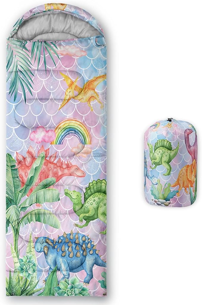 Kids Sleeping Bag for Boys GirlsCheckerboard Cat Print-Lightweight Warm Portable Outdoor Indoor-Waterproof Cold Weather Resistant Sleeping Bag for Camping Hiking