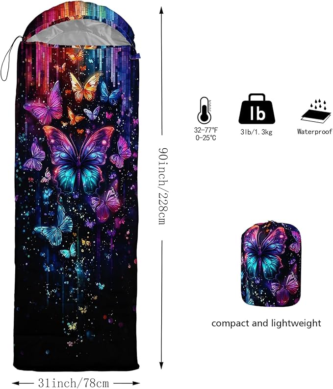 Sea Turtle Sleeping Bag for Kids Boys GirlsOcean Themed Camping GearWaterproof Compact Sleeping Bag for Camping Backpacking Outdoor Hiking.