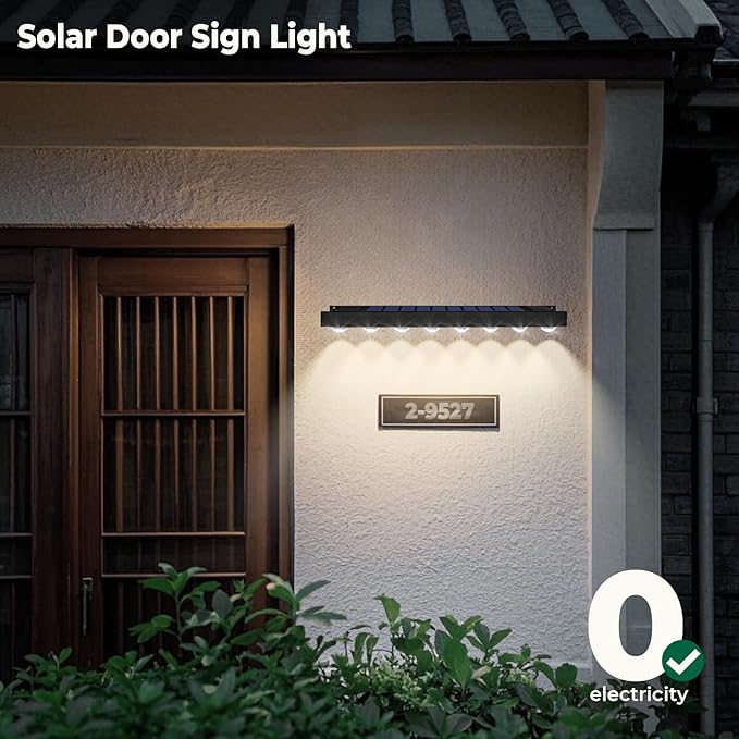 2 Pack Solar Sign Lights Outdoor Waterproof 4000K Warm White Solar Lights with Dusk to Dawn Sensor for Real Estate Signs House Numbers Address Plaques Yard Patio Porch &amp Commercial Signs