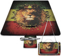 Jamaican Lion of Judah Rasta Lion King Waterproof Outdoor Picnic Blanket Sandproof Beach Mat for Camping Hiking Grass Travelling