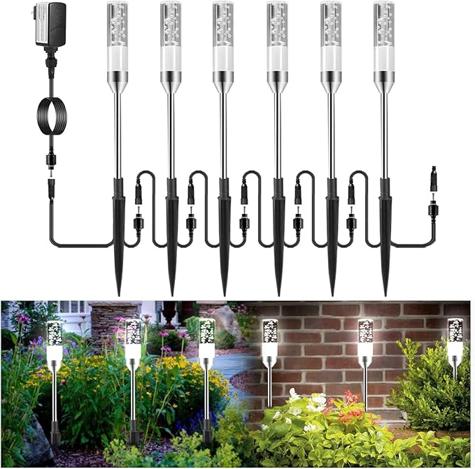 B-right 3PCS Extension Lights for Path Lights Extendable Waterproof 0.8W 95 Lumens per Light Cool White 6000K (No Adapter)