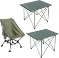 iClimb 2 Light Folding Table and 1 Two-Heights Light Compact Anti-Sinking Chair Ultralight Compact for Adults Outdoor Camping Backpacking Hiking