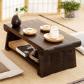 Japanese Style Tatami End Table - Multipurpose Wooden Folding Coffee Table Lightweight Portable Travel Camping Table for Picnic Meditation and MoreB-70cm/27.5in