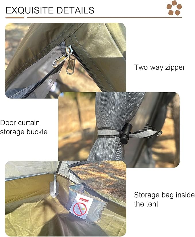 Outdoor Mesh Cabin - Backpacking Tent Single Lightweight Hiking | Heavy-Duty Portable Shelter Awning Quick Assembly Trail Dome Picnic Camp with Backyard Scenario