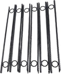 12 Pcs Heavy Duty Steel Rebar Ground Stakes 3/8 x 18 - Tent Canopy Stakes with Angled Ends &amp 1 Loops for Campsites Outdoor Use