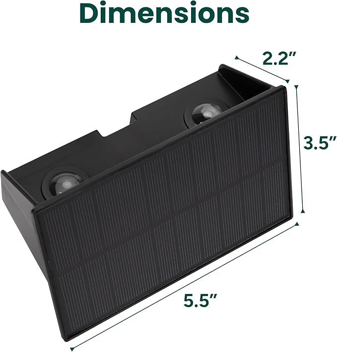 TECHKO Solar Decorative Bi-Directional Outdoor Wall Light - LED IP65 Waterproof Dusk-to-Dawn Easy Installation 2-Pack for Patio Porch Garage Fence Side Walls Walkways and Alleys