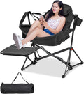 outdoor basic Adjustable Camping Folding Chair with Footrest - Portable Zero Gravity Lounge Chair for Beach Lawn Picnic Fishing &amp Backpacking Trips Supports 600lbs