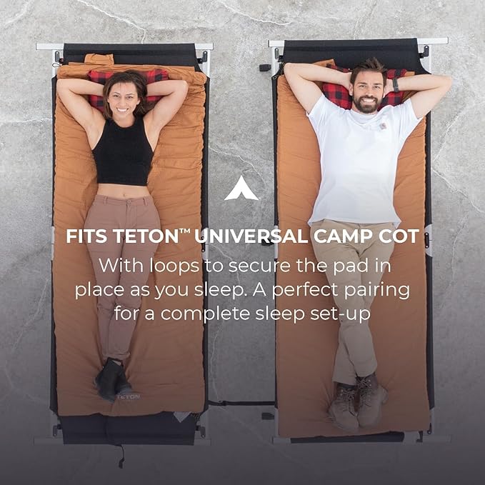 Teton Outfitter Canvas Camping Pad Comfort Infused Sleeping Pad Glamping Level Comfort with a Cloud Like Mattress Perfect with Outfitter Camp Cots