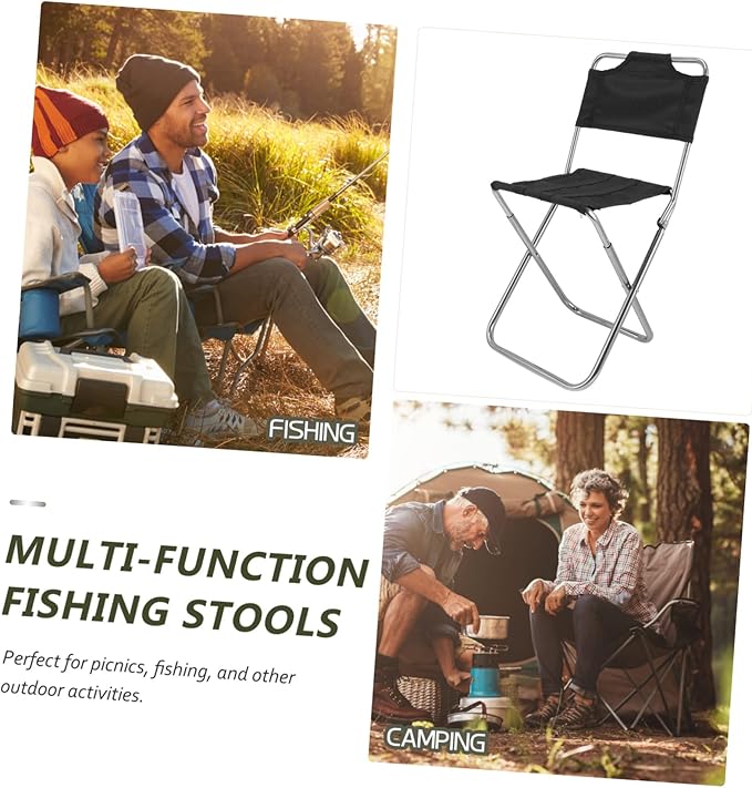 SUPVOX Fishing Chair Rod Holder Multi-use Beach Lounger Compact Durable Folding Stool for