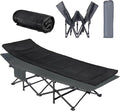 Oversized XXL Folding Camping Cot W/Mattress 75 L x 27.5 W x 14 H Heavy Duty Portable Cot for Adults with Carry Bag – Durable 1200D Oxford Fabric for Camping Travel Home or Office