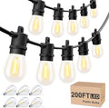 Svater Outdoor String Lights 200 FT Patio Lights for Outside with Shatterproof LED Bulbs Waterproof IP65 Commercial Hanging Light for Backyard Porch Balcony Bistro Party (2X100FT)