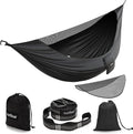 Sunyear Camping Hammock with Removable No See-Um Net Double &amp Single Portable Outdoor Hammocks Parachute Lightweight Nylon with Tree Straps for Adventures Hiking Backpacking