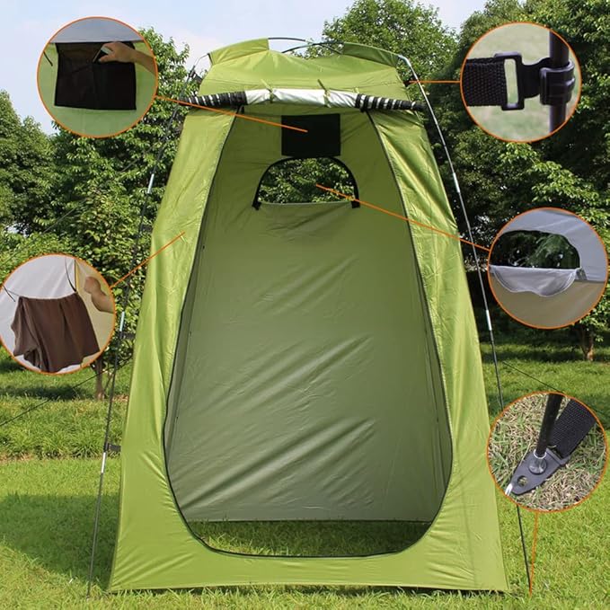 Lixada Outdoor 6FT Quick Set Up Privacy Tent Toilet Camp Shower Portable Changing Room for Camping Shower Biking Toilet Beach