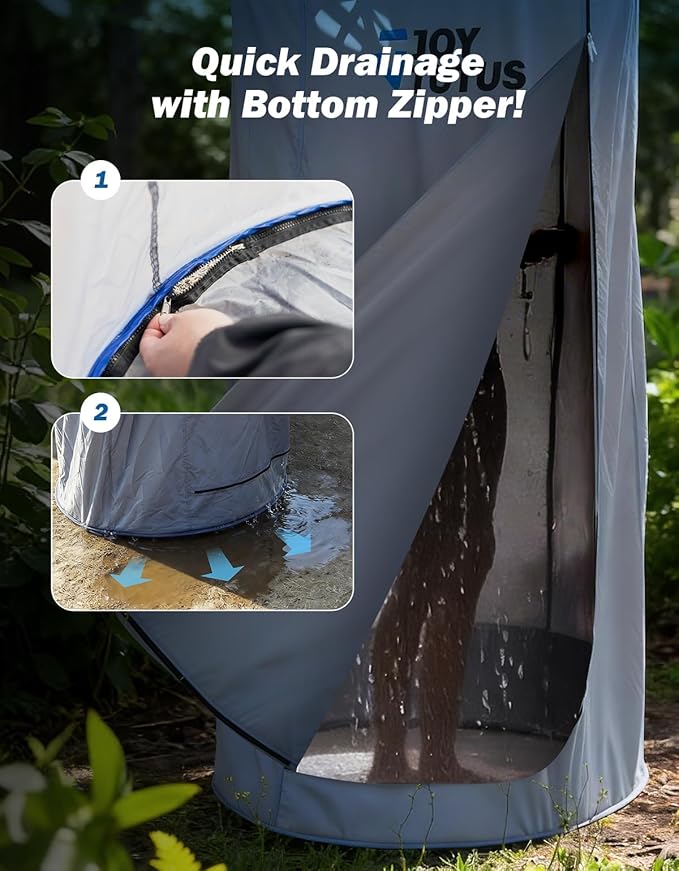 JOYTUTUS Pop-Up Shower Tent for Car Easy Set-up SUV Tailgate Changing Tent with Suction Cups and Buckles for Beach Outdoor Camping Toilet Portable Privacy Dressing Room with Moisture Barrier &amp