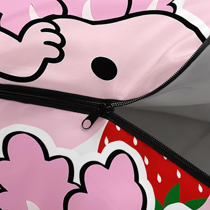 QOOMO Axolotl Cute Camping Sleeping Bags3 Season Warm &amp Cool WeatherLightweightWaterproof Sleeping Bags for Adults &amp KidsTravelingand Outdoors