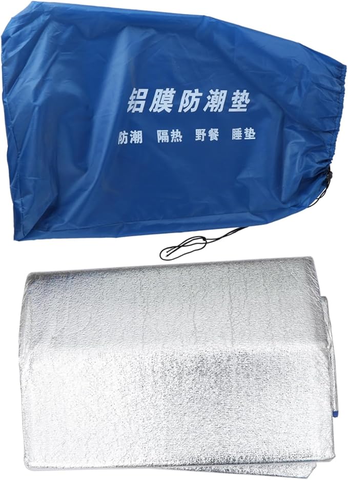 Outdoor Dampproof Camping Mat with Aluminum Film Lightweight Foldable Sleeping Mattress for Hiking Picnic Blanket Cushion Random Edge Color Random Color