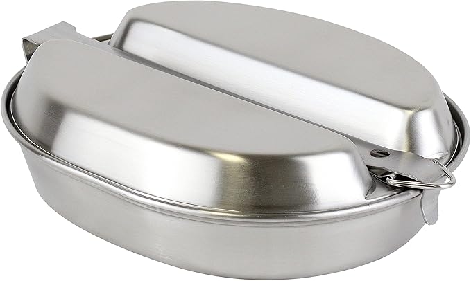 MASTIFF GEARS USGI Military-Grade Mess Kit - 20% Larger 304 Stainless Steel | FDA Compliant w/Utensils &amp Pouch for Camping Backpacking Emergency Prep