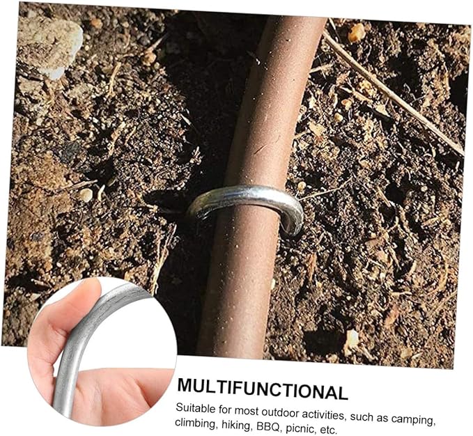 4Pcs Heavy Duty U Shaped Tent Stakes Durable Ground Pegs for Trampoline Canopy Awning and Camping Easy to Install Landscape Pins with Pointed Ends for Secure Grounding