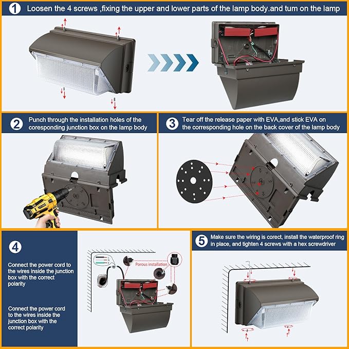 120W LED Wall Pack Light 18000LM 100-277V LED Security Flood Wall Mount Exterior Fixture IP65 Waterproof Commercial Industrial Building Outdoor Wallpack Lights for BarnYardGarage 4 Pack