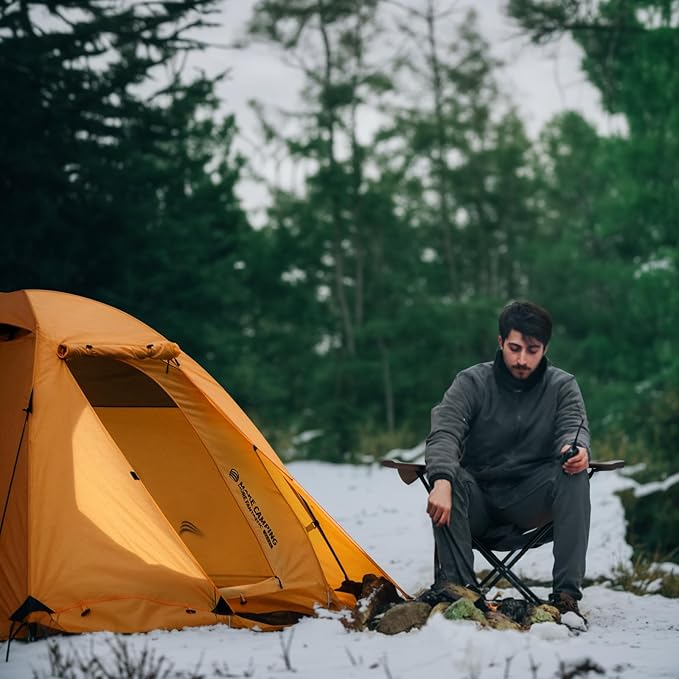 BISINNA 4 Season Tent for Backpacking Winter Tents 2 Person Lightweight Cold Weather Tents Waterproof Double Layer All Season Tent Aluminum Alloy Poles Easy Set Up for Camping Hiking Outdoor