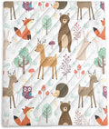 Axolotl Wild Animal Theme Printed Camping BlanketDeer Bear Fox Waterproof BlanketMushroom Botanical Packable Outdoor BlanketWoodland Hedgehog Owl Backpacking Quilt for CampingHikingStadiumPicnic