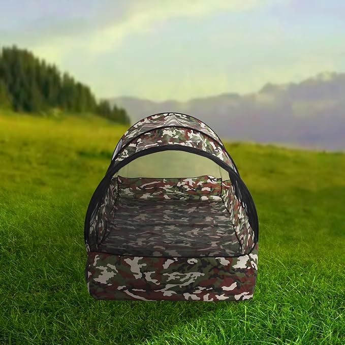 ele ELEOPTION Portable Camping 1 Person Pop Up Tent for Camping Hiking Backpacking Hunting Travel Outdoor Foldable Mosquito Sleeping Net Mesh Protection