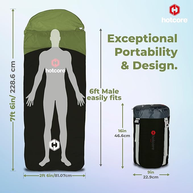 T Series Tapered Sleeping Bags 90 x 32 - Lightweight Compact - Temp Rating Between 40°F to -4°F (7C° to -20C°) Between 3 Models