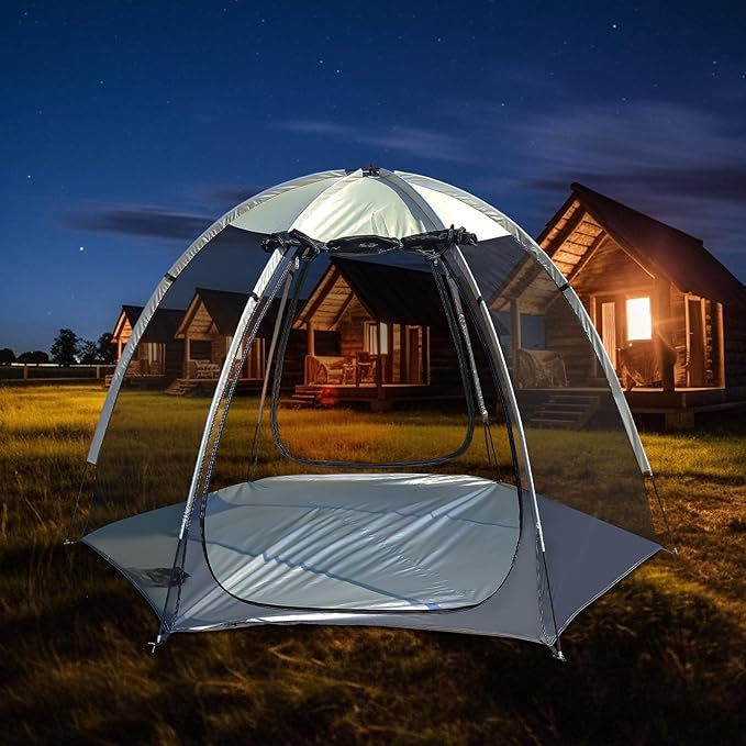 Screen House Tent Portable Canopy with Floor Mosquito Net Outdoor Room Perfect for Patio Backyard Gazebo Picnic Mesh.
