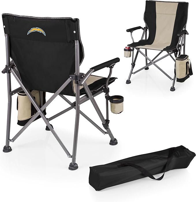 Picnic TIME NFL Unisex-Adult NFL Outlander Folding Camping Chair with Cooler Heavy Duty Beach Chair