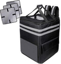 cherrboll XXL Insulated Pizza Delivery Backpack Thermal Food Delivery Bag with 3 Dividers Reusable Cooler Backpack for Bicycle Transport