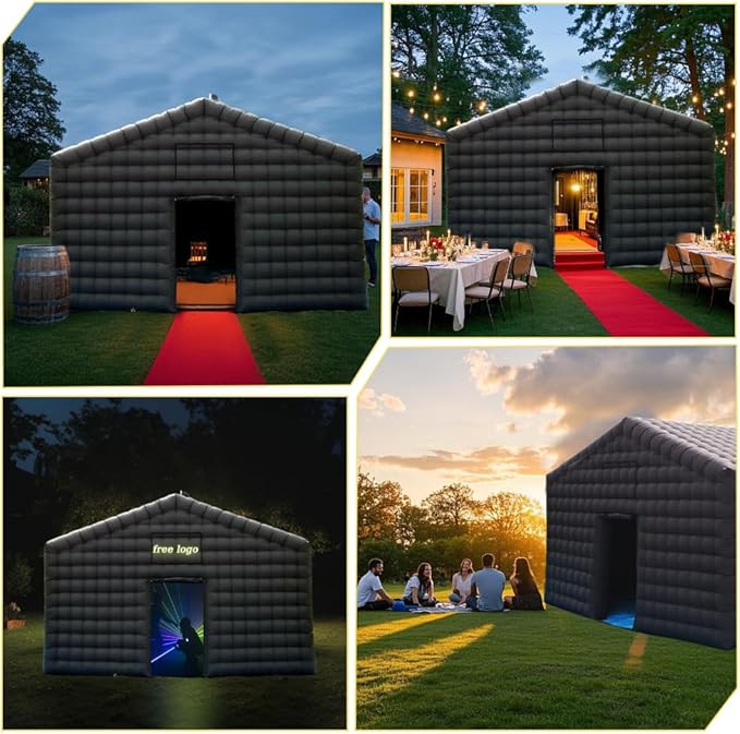 Inflatable Nightclub Tent 20x20ft Heavy-Duty Pop-Up Event Tent for Parties Nightclubs Rentals Commercial-Grade 950W Turbo Fan 210D Oxford Cloth