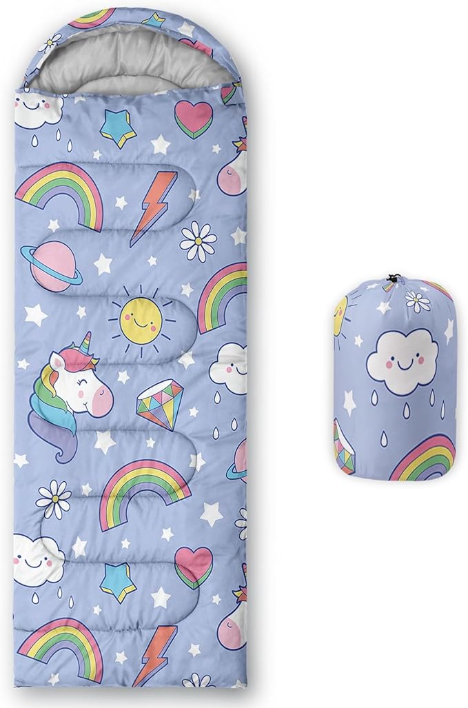 Kids Sleeping Bag for Boys Girls3D Basketball Print-Lightweight Warm Portable Outdoor Indoor-Waterproof Cold Weather Resistant Sleeping Bag for Camping Hiking