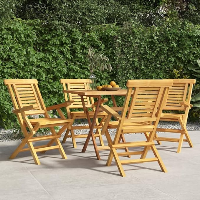 Outdoor Dining Chairs Chairs for Dining Table Patio Chairs Outdoor chairFolding Patio Chairs 4 pcs 22x24.8x35.4 Solid Wood TeakSuitable for Gardens courtyards