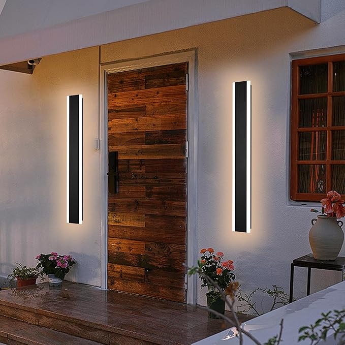 2-Pack 40-Inch Outdoor LED Wall Light Fixtures IP65 Waterproof Exterior Wall Sconce Lighting with Build-in Integrated LED &amp 5 Color Dimmable (3000K/3500K/4500K/5000K/6000K)