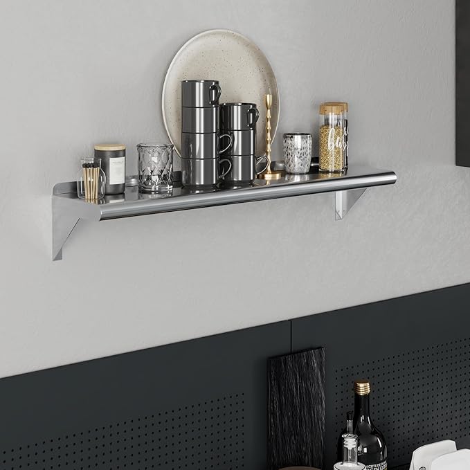 AmGood 8 X 36 Stainless Steel Wall Shelf | Metal Shelving | Garage Laundry Storage Utility Room | Restaurant Commercial Kitchen | NSF