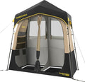 FanttikOutdoor Zeta A2 Pro Shower Tent 2 Rooms Portable Privacy Shelter for Shower &amp Dressing Instant Setup in 60 Seconds with Rainfly &amp Windproof Ideal for Camping &amp Hiking Fishing B