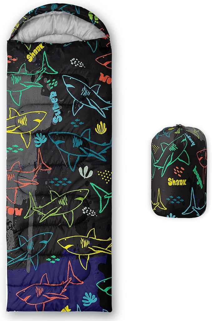 QOOMO Camping Sleeping Bags3 Season Warm &amp Cool WeatherLightweightWaterproof Sleeping Bags for Adults &amp KidsTravelingand OutdoorsCamping Gear Equipment