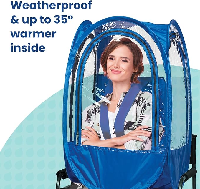 WeatherPod® StadiumPod® The Original Pop-Up Pod - 1 Person Wearable Stadium Pod - Protection from The Wind Rain and Cold - Weather Pod for The Bleachers - Personal Tent for Sporting Events