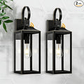 19 Dusk to Dawn Outdoor Lighting 2 Pack Large Dusk to Dawn Outdoor Wall Lights Black Sensor Porch Lights Outdoor Exterior Lighting Fixtures Wall Mount for House Garage -with Gold Trim