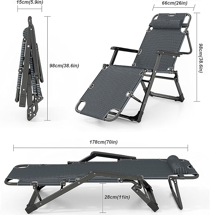 Deck Chair FoldingZero Gravity Lounge Chair Garden Chairs Zero Gravity Chairs Gravity Chairs Reclining Patio Lounge Chair Outdoor Adjustable Reclining Camping Chair Su