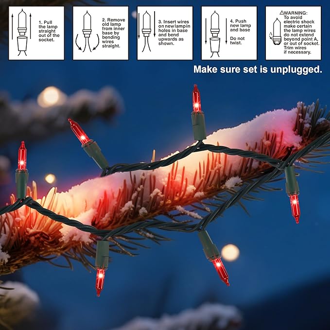 3 Pack Red Valentines String Lights 100 Count Each Incandescent Mini Christmas Lights Connectable Xmas Tree Light for Indoor Outdoor Garland Birthday Holiday Wedding Festival Party