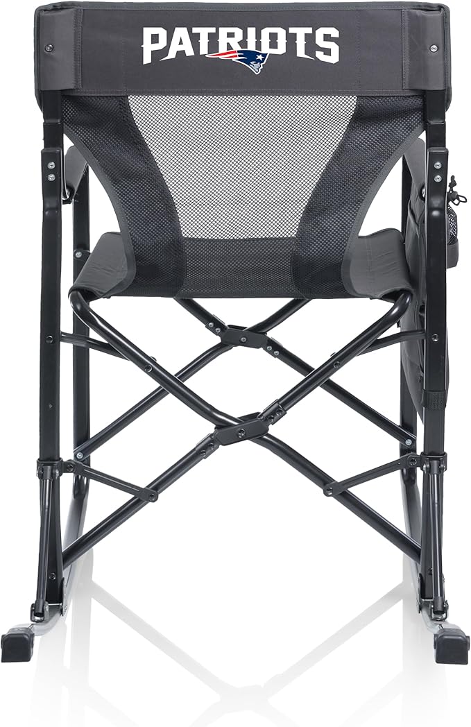 Picnic TIME NFL Woodland Rocking Camping Chair with Storage Caddy Camp Chair for Adults