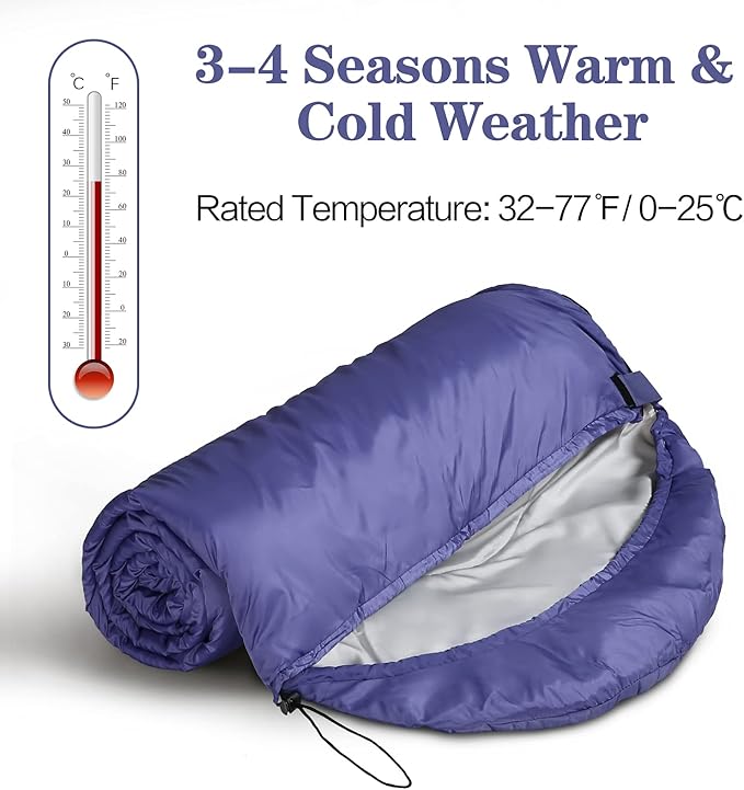 Sleeping Bags for Adults Teens &amp Kids - Use for 3-4 Seasons Warm &amp Cold Weather - LightweightWaterproof Use for Backpacking Hiking and Camping