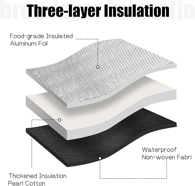 Food Delivery Bag 2 Pcs Insulated XXXL Pizza Delivery Bags Premium Insulated Grocery Bag Reusable Warming Bags Catering Supplies for Grocery Shopping and Catering