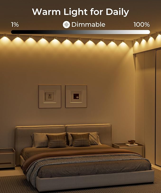Smart RGBW+IC String Downlights 20ft with 30 LED String Lights 111 Scene Modes Music Sync Color Changing Indoor Wall Light Fixture for Party Christmas Birthday APP/Voice/Remote Control